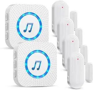 SanJie Door Chime, Door Entry Chime for Business/Home/Office/Store,500 FT Range,26 Chimes 5 Adjustable Volume Door Ringer Alert Alarm 2 Receivers + 4 Sensors White SanJie Door Chime, Door Entry Chime for Business/Home/Office/Store,500 FT Range,26 Chimes 5 Adjustable Volume Door Ringer Alert Alarm 2 Receivers + 4 Sensors White