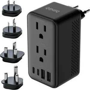 220V to 110V Voltage Converter Travel Adapter Canada to Europe Power Adapter Step Down Transformer with 2 USB A 2 USB C & UK/AU/US/EU/South Africa for Hair Dryer (Black) 220V to 110V Voltage Converter Travel Adapter Canada to Europe Power Adapter Step Down Transformer with 2 USB A 2 USB C & UK/AU/US/EU/South Africa for Hair Dryer (Black)