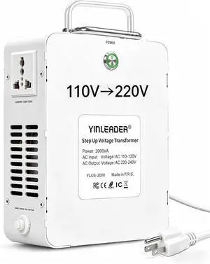 Yinleader Step Up Transformer 110v to 220v 2000w Voltage Converter for European & Asian Appliances, Use 220/230/240V Devices in Canada Yinleader Step Up Transformer 110v to 220v 2000w Voltage Converter for European & Asian Appliances, Use 220/230/240V Devices in Canada