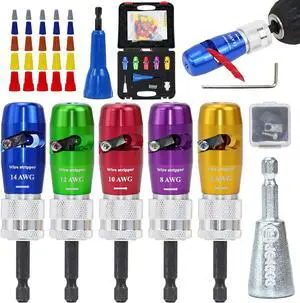 Regulations Wire Stripping for Drill, Wire Stripping Tool & Wire Twisting Connector Set, Wire Twister Tool for Drill, 8 in 1 Quickly Drill Wire Stripping Professional Electrician Tools Set Regulations Wire Stripping for Drill, Wire Stripping Tool & Wire Twisting Connector Set, Wire Twister Tool for Drill, 8 in 1 Quickly Drill Wire Stripping Professional Electrician Tools Set
