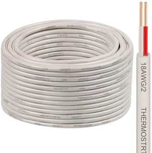 XRDS -RF 18AWG 2 Conductor Thermostat Wire 100FT, Solid Copper, 18 Gauge 2 Wire for Thermostat, HVAC, Heating and Cooling, White Jacket (20FT / 25FT / 30FT / 50FT / 75FT / 100FT) XRDS -RF 18AWG 2 Conductor Thermostat Wire 100FT, Solid Copper, 18 Gauge 2 Wire for Thermostat, HVAC, Heating and Cooling, White Jacket (20FT / 25FT / 30FT / 50FT / 75FT / 100FT)