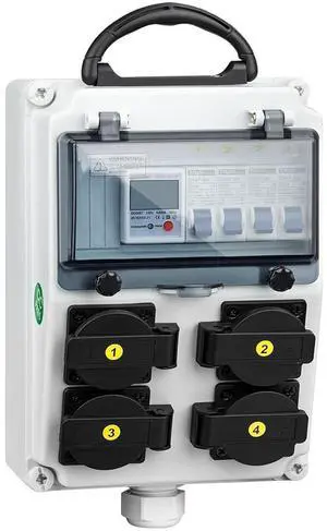 Electrical Outlet Box, 80A Electricity Meter Breaker Electrical Box, with IP44 NEMA 5-20 Power Outlet Box, Dustproof and Splash Proof Electrical Box, for Workshops, Workbenches, Construction Sites Electrical Outlet Box, 80A Electricity Meter Breaker Electrical Box, with IP44 NEMA 5-20 Power Outlet Box, Dustproof and Splash Proof Electrical Box, for Workshops, Workbenches, Construction Sites