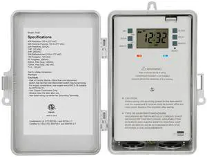SURAIELEC Pool Timer, 7-Day Digital Pool Pump Timer Switch, 120, 240, 277 VAC, Heavy Duty 40 AMP, 2HP, 24 Hour Programmable, Outdoor Indoor Swimming Pool Timer Box for Pump, Hot Water Heater, Lights SURAIELEC Pool Timer, 7-Day Digital Pool Pump Timer Switch, 120, 240, 277 VAC, Heavy Duty 40 AMP, 2HP, 24 Hour Programmable, Outdoor Indoor Swimming Pool Timer Box for Pump, Hot Water Heater, Lights