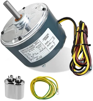 Condensor Electric Motor 5KCP39BGS069S, 1/10hp, 0.75 amps, 1100 RPM, 60HZ, 208-230V, Condenser Fan Motor Replacement for Fasco # G3907, GE 3907, Genteq # 3S001, Dayton # 6DLL0 + Capacitor Condensor Electric Motor 5KCP39BGS069S, 1/10hp, 0.75 amps, 1100 RPM, 60HZ, 208-230V, Condenser Fan Motor Replacement for Fasco # G3907, GE 3907, Genteq # 3S001, Dayton # 6DLL0 + Capacitor
