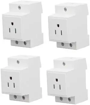 Tissting Din Rail Mounted Receptacle, AC 110-250V 15A Outlet Power Module with Protective Contacts, Din Rail Socket Plugs for Distribution Panel (4Pcs) Tissting Din Rail Mounted Receptacle, AC 110-250V 15A Outlet Power Module with Protective Contacts, Din Rail Socket Plugs for Distribution Panel (4Pcs)
