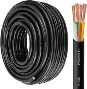 14AWG 4-Conductor Control Cable for Mini Split Air Conditioner - Heavy Duty Bare Copper Wire with PVC Jacket, 300V Rated, 14 Gauge for HVAC Systems 75FT 14AWG 4-Conductor Control Cable for Mini Split Air Conditioner - Heavy Duty Bare Copper Wire with PVC Jacket, 300V Rated, 14 Gauge for HVAC Systems 75FT