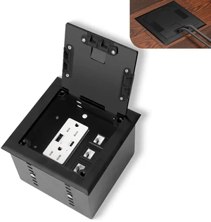 Recessed Flat Hidden Socket Kit with 2 * 15A Receptacle4.8A 1 USB-A Ports &1 USB-C Port+3-Port RJ45 Datacom Receptacle. Internal Height AdjustableCorrosive Resistant Hardware,Black Recessed Flat Hidden Socket Kit with 2 * 15A Receptacle4.8A 1 USB-A Ports &1 USB-C Port+3-Port RJ45 Datacom Receptacle. Internal Height AdjustableCorrosive Resistant Hardware,Black