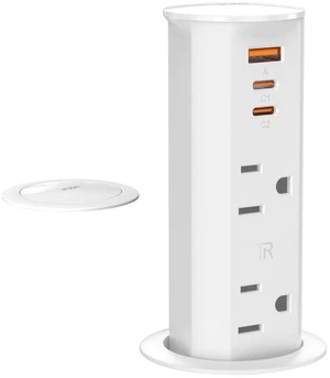 ANNQUAN 2 inch Pop Up Outlet for Countertop with PD20W USB Ports,2 Outlets Tamper Resistant,Splashproof Pop Up Socket for Home Office Kitchen White (CSA Approved) ANNQUAN 2 inch Pop Up Outlet for Countertop with PD20W USB Ports,2 Outlets Tamper Resistant,Splashproof Pop Up Socket for Home Office Kitchen White (CSA Approved)
