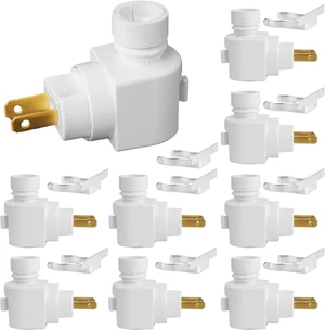 9 Sets Night Light Bases, with Metal Clips and On/Off Switch White Plastic Swivel Wall Lamp Plug 360° Plug in Rotating Night Light Modules for Making Your Own Bubble Lights Crafts 9 Sets Night Light Bases, with Metal Clips and On/Off Switch White Plastic Swivel Wall Lamp Plug 360° Plug in Rotating Night Light Modules for Making Your Own Bubble Lights Crafts