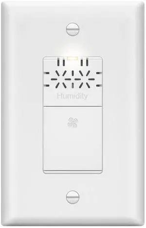 LIDER No Needed Neutral Wire Humidity Sensor Switch, Automatic Moisture Detection, Air Circulator, Automated Bathroom Fan Control, Adjustable Time, 1 Pole LIDER No Needed Neutral Wire Humidity Sensor Switch, Automatic Moisture Detection, Air Circulator, Automated Bathroom Fan Control, Adjustable Time, 1 Pole