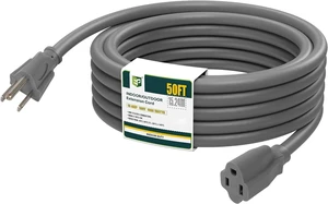 EP 50 Ft Outdoor Extension Cord - 16/3 SJTW Gray Electrical Cable with 3 Prong Grounded Plug EP 50 Ft Outdoor Extension Cord - 16/3 SJTW Gray Electrical Cable with 3 Prong Grounded Plug