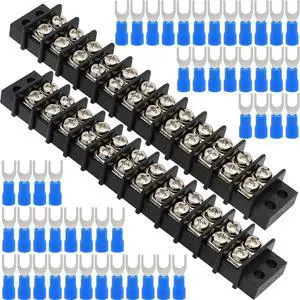 Terminal Blocks 2 Pack 12 Circuits 20A 300V,48 PCS Heat Shrink Wire Connectors Terminal Blocks 2 Pack 12 Circuits 20A 300V,48 PCS Heat Shrink Wire Connectors
