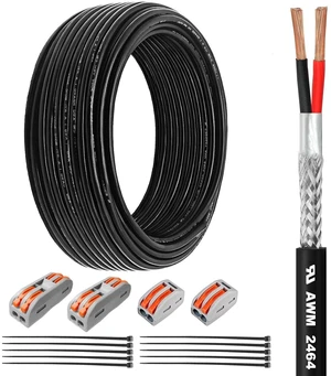 18 Gauge 2 Conductor Shielded Wire 50 FT Pure Copper Core, UL2464 18/2 AWG Shielded Cable for CNC, VFD Spindle, Stepper Motor, 3D Printer, Sound, Speaker, Signal Transmission and Industrial Control 18 Gauge 2 Conductor Shielded Wire 50 FT Pure Copper Core, UL2464 18/2 AWG Shielded Cable for CNC, VFD Spindle, Stepper Motor, 3D Printer, Sound, Speaker, Signal Transmission and Industrial Control