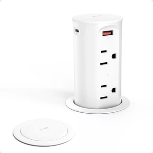 Pop Up Outlet for Countertop 2.5-Inch,Recessed Power Strip,20W USB C,4 Outlets,Space Saver for Kitchen,Office Desk,Tamper Resistant Receptacle,ETL Listed (White) Pop Up Outlet for Countertop 2.5-Inch,Recessed Power Strip,20W USB C,4 Outlets,Space Saver for Kitchen,Office Desk,Tamper Resistant Receptacle,ETL Listed (White)