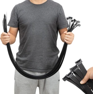XINGO 48 inch Zip Ties Heavy Duty 10 PCS, 440LBS Ultra Exclusive Strong Plastic Wire Ties, Large Cable Ties Extra Long Tie Wraps, Indoor and Outdoor UV Resistant (Black) XINGO 48 inch Zip Ties Heavy Duty 10 PCS, 440LBS Ultra Exclusive Strong Plastic Wire Ties, Large Cable Ties Extra Long Tie Wraps, Indoor and Outdoor UV Resistant (Black)