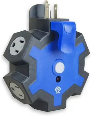 Outdoor Outlet Extender, Heavy Duty 5 Outlet Power Adapter with Swivel Safety Covers, Resettable 15A Circuit Breaker, Power Indicator, for Outdoor Lights, Holiday Decorations Workshop. ETL Listed Outdoor Outlet Extender, Heavy Duty 5 Outlet Power Adapter with Swivel Safety Covers, Resettable 15A Circuit Breaker, Power Indicator, for Outdoor Lights, Holiday Decorations Workshop. ETL Listed