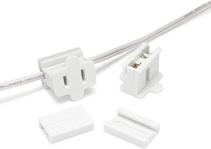 Holiday Lighting Outlet Female White in Line Pass Through Slip Plug, Zip Plug, Vampire Plug, Gilbert Plug, Slide Plug (25, SPT-1) Holiday Lighting Outlet Female White in Line Pass Through Slip Plug, Zip Plug, Vampire Plug, Gilbert Plug, Slide Plug (25, SPT-1)
