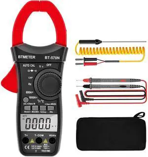 BTMETER Digital Clamp Meter TRMS 6000 Counts, AC/DC Voltage 1000A Current NCV Amp Meter, Clamp Multimeter with Resistance, Capacitance, Frequency, Inrush Current, Diode Test BT-570N BTMETER Digital Clamp Meter TRMS 6000 Counts, AC/DC Voltage 1000A Current NCV Amp Meter, Clamp Multimeter with Resistance, Capacitance, Frequency, Inrush Current, Diode Test BT-570N