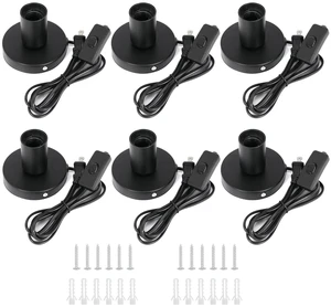 6Pcs Desktop Lamp Base Light Base Socket Screw Light Bulb Holder Base with 6 Feet Cord on Off Switch Plug for Holding Bulb for Your Night Light 6Pcs Desktop Lamp Base Light Base Socket Screw Light Bulb Holder Base with 6 Feet Cord on Off Switch Plug for Holding Bulb for Your Night Light