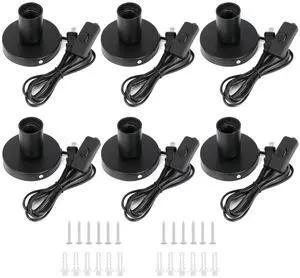 6Pcs Desktop Lamp Base Light Base Socket Screw Light Bulb Holder Base with 6 Feet Cord on Off Switch Plug for Holding Bulb for Your Night Light 6Pcs Desktop Lamp Base Light Base Socket Screw Light Bulb Holder Base with 6 Feet Cord on Off Switch Plug for Holding Bulb for Your Night Light