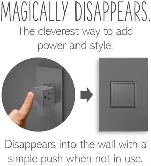 Legrand adorne 20Amp 1-Gang Pop-Out Outlet in Magnesium with Matching Wall Plate, ARPTR201GM2WP Legrand adorne 20Amp 1-Gang Pop-Out Outlet in Magnesium with Matching Wall Plate, ARPTR201GM2WP