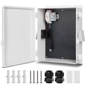 Namunanee Outdoor Electrical Box with Thermostat and Fan, ABS Water Resistant Enclosure with Internal Mounting Panel & Hinged Cover,16" H* 12" L* 5.9" W Plug & Play. Namunanee Outdoor Electrical Box with Thermostat and Fan, ABS Water Resistant Enclosure with Internal Mounting Panel & Hinged Cover,16" H* 12" L* 5.9" W Plug & Play.