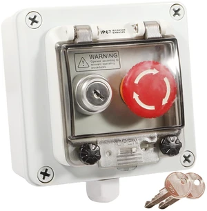 Push Button Box with Emergency Stop and Key Switch IP67 Button Switch Emergency Stop Button Lock Button Protective Cover Anti Misoperation Push Button Box with Emergency Stop and Key Switch IP67 Button Switch Emergency Stop Button Lock Button Protective Cover Anti Misoperation