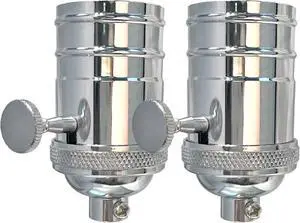 Royal Designs, Inc. Full Range 3 Way Vintage Turn Knob Lamp Socket (Polished Nickel, A. Set of 2) Royal Designs, Inc. Full Range 3 Way Vintage Turn Knob Lamp Socket (Polished Nickel, A. Set of 2)