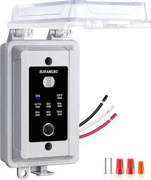 SURAIELEC 20A Heavy Duty Dusk to Dawn Light Sensor Timer Switch, 2400W Hardwired Weatherproof Photocell Controller for Outdoor Security Lighting, Floodlights, Patio Lights, Christmas Decorations SURAIELEC 20A Heavy Duty Dusk to Dawn Light Sensor Timer Switch, 2400W Hardwired Weatherproof Photocell Controller for Outdoor Security Lighting, Floodlights, Patio Lights, Christmas Decorations