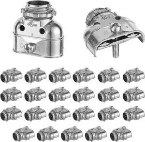 Penitue 25 Pcs Duplex 3/8" Wire Box Connectors, Zinc Alloy Die Cast Metal Electrical Fittings Conduit Screw Clamp Couplings to Protect Cables for Flex/AC/MC/NM Sheathed Cable Penitue 25 Pcs Duplex 3/8" Wire Box Connectors, Zinc Alloy Die Cast Metal Electrical Fittings Conduit Screw Clamp Couplings to Protect Cables for Flex/AC/MC/NM Sheathed Cable