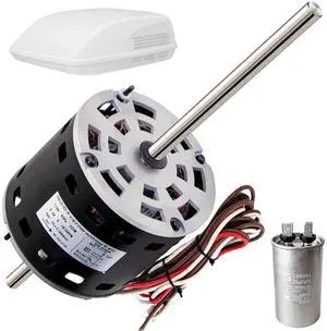 RV AC Fan Motor with Capacitor, 1/3 HP, 115 Volts, 1675 RPM, Replacement for Fasco D1092, Compatible with Coleman Mach 6000, 8000 Series, Models 48004, 48014, 48064, Airxcel 48254C966 RV AC Fan Motor with Capacitor, 1/3 HP, 115 Volts, 1675 RPM, Replacement for Fasco D1092, Compatible with Coleman Mach 6000, 8000 Series, Models 48004, 48014, 48064, Airxcel 48254C966