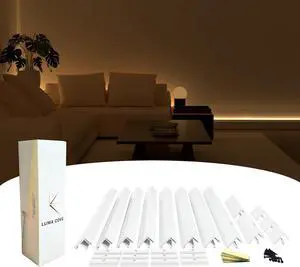 The 8.2FT/2.5M Modular Channel Assembly Kit for The Concealment of LED Strip Lighting Surface Mounted Cove Light Baseboard Uplight Wall Washer Lighting Decor The 8.2FT/2.5M Modular Channel Assembly Kit for The Concealment of LED Strip Lighting Surface Mounted Cove Light Baseboard Uplight Wall Washer Lighting Decor