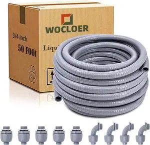 Liquid-Tight Conduit Kit - Flexible Non Metallic Electrical Conduit kit (3/4in 50Ft) Liquid-Tight Conduit Kit - Flexible Non Metallic Electrical Conduit kit (3/4in 50Ft)