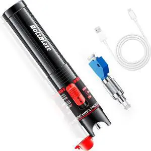 Visual Fault Locator 30KM - Rechargeable VFL Fiber Optic Tester Kit Include Single Mode 9/125um FC Male to LC Female Adapter, Fiber Optic Lights for Network Cable Visual Fault Locator 30KM - Rechargeable VFL Fiber Optic Tester Kit Include Single Mode 9/125um FC Male to LC Female Adapter, Fiber Optic Lights for Network Cable