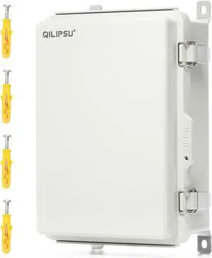 QILIPSU UL94-V0 Outdoor Electrical Box Waterproof Junction Box Weatherproof Project Enclosure PC/ABS Alloy Plastic 13.8"x9.9"x5.9" Grey Hinged Door QILIPSU UL94-V0 Outdoor Electrical Box Waterproof Junction Box Weatherproof Project Enclosure PC/ABS Alloy Plastic 13.8"x9.9"x5.9" Grey Hinged Door