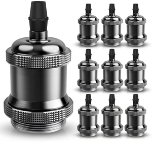 DiCUNO E26 Vintage Light Socket, Black Medium Base for Edison Pendant Lights, DIY Lamps & Industrial Lighting, 10-Pack DiCUNO E26 Vintage Light Socket, Black Medium Base for Edison Pendant Lights, DIY Lamps & Industrial Lighting, 10-Pack