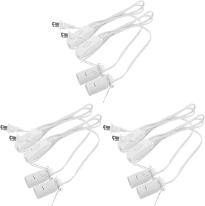 Artibetter 6 Pack E12 Socket Lamp Cords with Adjustable Metal Clip and on/Off Switch, 61.02 Inch White Cable for Lamps, Christmas Village Houses, Holiday Decorations, Paper Lanterns Artibetter 6 Pack E12 Socket Lamp Cords with Adjustable Metal Clip and on/Off Switch, 61.02 Inch White Cable for Lamps, Christmas Village Houses, Holiday Decorations, Paper Lanterns