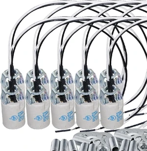 E12 Socket,Ceramic Chandelier Socket E12 Bulb Lamp Holder,Light Socket with Wire Lead for E12 Incandescent LED Light Bulb (10-Pack) E12 Socket,Ceramic Chandelier Socket E12 Bulb Lamp Holder,Light Socket with Wire Lead for E12 Incandescent LED Light Bulb (10-Pack)
