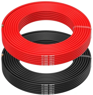 MMOBIEL 16 AWG Electrical Silicone Wire - 16 Gauge (1.31mm²) Tinned Copper Cable 20 m / 65.6 ft 2 Separate Wires Red & Black for RC, Drones, 3D Printers, Batteries, Speaker Wires, Led Strips MMOBIEL 16 AWG Electrical Silicone Wire - 16 Gauge (1.31mm²) Tinned Copper Cable 20 m / 65.6 ft 2 Separate Wires Red & Black for RC, Drones, 3D Printers, Batteries, Speaker Wires, Led Strips