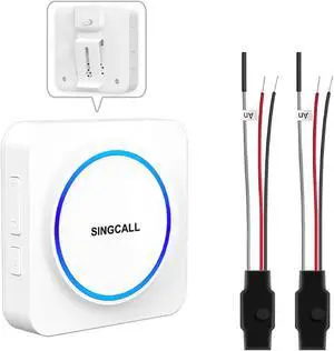 SINGCALL Wireless Doorbell Extender Convert Wired to Wireless for Existing Wired Doorbell Portable LED Receiver 32 Chimes & 0-100dB Volume Easy Install for Home/Garage/Apartment 1 Receiver 2 Extenders SINGCALL Wireless Doorbell Extender Convert Wired to Wireless for Existing Wired Doorbell Portable LED Receiver 32 Chimes & 0-100dB Volume Easy Install for Home/Garage/Apartment 1 Receiver 2 Extenders