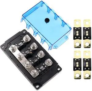 4-Way AMG Mega Fuse Holder Kit, Includes 4 Pcs 100A and 4 Pcs 120A ANM Fuse for Cars 4-Way AMG Mega Fuse Holder Kit, Includes 4 Pcs 100A and 4 Pcs 120A ANM Fuse for Cars