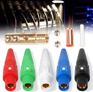 (5 Pcs Female) CLS40 400A Camlock Connector Set, Cam Lock Fittings for Power Distro Cord, 2/0-4/0 AWG Cables, 600V Camlock Power Sockets with 5 Colors (5 Pcs Female) CLS40 400A Camlock Connector Set, Cam Lock Fittings for Power Distro Cord, 2/0-4/0 AWG Cables, 600V Camlock Power Sockets with 5 Colors