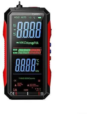 FS899S Smart Digital Multimeter for 6000-Count Color LCD, USB-Rechargeable for Battery, NCV Live-Wire Detection, Auto-Ranging, Backlight & LED Flashlight for Electrical Testing FS899S Smart Digital Multimeter for 6000-Count Color LCD, USB-Rechargeable for Battery, NCV Live-Wire Detection, Auto-Ranging, Backlight & LED Flashlight for Electrical Testing