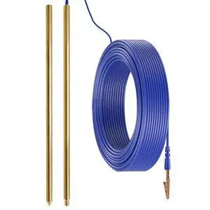 24" Copper Alloy Ground Rod,Portable Plug Grounding Rod Kit with 50ft Copper Wire & Alligator Clip for Electric Fences, Grounding Mats,Generator Antennas,Satellite Dishes 24" Copper Alloy Ground Rod,Portable Plug Grounding Rod Kit with 50ft Copper Wire & Alligator Clip for Electric Fences, Grounding Mats,Generator Antennas,Satellite Dishes