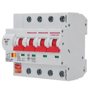 Smart WiFi Circuit Breaker AC220V PA66-DSM Flame Retardant Shell Phone APP Remote Switch (4P 80A) Smart WiFi Circuit Breaker AC220V PA66-DSM Flame Retardant Shell Phone APP Remote Switch (4P 80A)