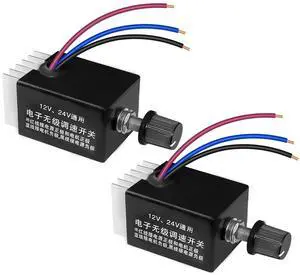 2pcs 12V/24V DC Motor Speed Controller Universal,Knob Screw Electronic Stepless Speed Regulator Switch,Adjustable Motor Speed, Automobile Fan HeaterControl, Fans Speed Regulation 2pcs 12V/24V DC Motor Speed Controller Universal,Knob Screw Electronic Stepless Speed Regulator Switch,Adjustable Motor Speed, Automobile Fan HeaterControl, Fans Speed Regulation