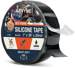 Self-Fusing Silicone Tape 1" x 36' x 20mil Black Rubber Emergency Repair Tape Waterproof, Heat-Resistant, Insulating, Chemical-Resistant, No Residue for Automotive, Electrical & Outdoor Use Self-Fusing Silicone Tape 1" x 36' x 20mil Black Rubber Emergency Repair Tape Waterproof, Heat-Resistant, Insulating, Chemical-Resistant, No Residue for Automotive, Electrical & Outdoor Use