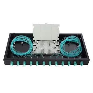 1 U 19" Racks Cabinet LC-OM3 12 Duplex 24 Port Fiber Enclosure Rack Mount Fiber Termination Box (Include 2Pcs Splice Trays 48 Strand OM3 Pigtail 1M Cables Spool+ Patch Panel 1 U 19" Racks Cabinet LC-OM3 12 Duplex 24 Port Fiber Enclosure Rack Mount Fiber Termination Box (Include 2Pcs Splice Trays 48 Strand OM3 Pigtail 1M Cables Spool+ Patch Panel
