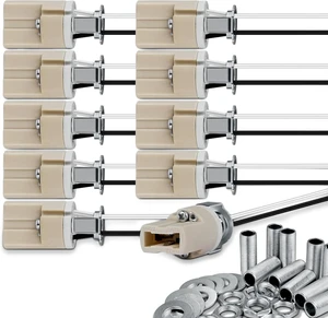 G9 Socket,Ceramic G9 Bulb Lamp Holder,G9 Bi-Pin Light Socket with Wire for G9 Base Halogen Incandescent LED House Hold Light Bulb (10-Pack) G9 Socket,Ceramic G9 Bulb Lamp Holder,G9 Bi-Pin Light Socket with Wire for G9 Base Halogen Incandescent LED House Hold Light Bulb (10-Pack)