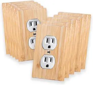 10 Pieces Wood Double hole Outlet Light Switch Plate 4.5" X 2.76" Raw Wood Wallplate Bamboo Light Switch Cover Quality Wallplate Wooden Electrical Decor (Double hole Outlet) 10 Pieces Wood Double hole Outlet Light Switch Plate 4.5" X 2.76" Raw Wood Wallplate Bamboo Light Switch Cover Quality Wallplate Wooden Electrical Decor (Double hole Outlet)